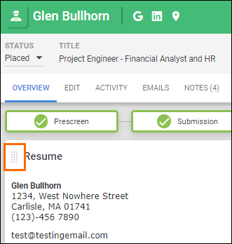 Customize Bullhorn Record Overview